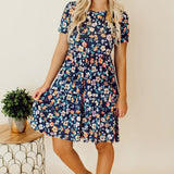 Liv™ | A-linje Klänning med Blommor